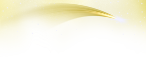 gloeiend het schieten ster boog licht met bewolkt rook effect png