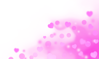 pink cloudy dust with hearts and bokeh effect png