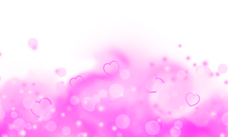 pink cloudy dust with hearts and bokeh effect png