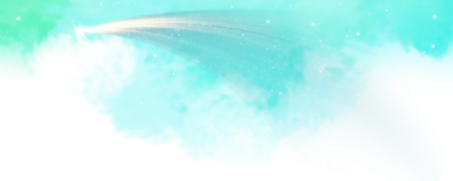 glowing shooting star arc light with cloudy smoke effect png