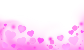 pink cloudy dust with hearts and bokeh effect png