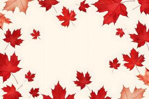 AI generated pile of maple leaves on white background photo