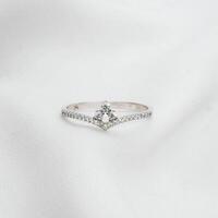 White gold ring with crown photo