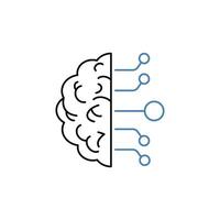 artifical intelligence concept line icon. Simple element illustration. artifical intelligence concept outline symbol design. vector