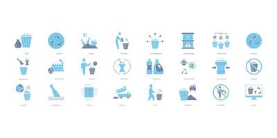 Waste icons set. Set of editable stroke icons.Vector set of Waste vector