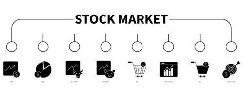 Stock market banner web icon vector illustration concept