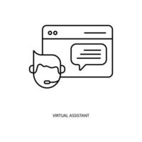 virtual assistant concept line icon. Simple element illustration. virtual assistant concept outline symbol design. vector