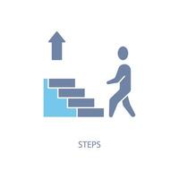 steps concept line icon. Simple element illustration. steps concept outline symbol design. vector