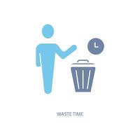 waste time concept line icon. Simple element illustration. waste time concept outline symbol design. vector