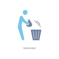 throw away concept line icon. Simple element illustration. throw away concept outline symbol design. vector
