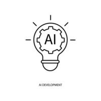 ai development concept line icon. Simple element illustration. ai development concept outline symbol design. vector