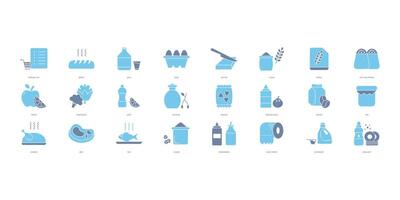 Grocery icons set. Set of editable stroke icons.Vector set of Grocery vector