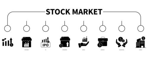 Stock market banner web icon vector illustration concept