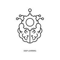 deep learning concept line icon. Simple element illustration. deep learning concept outline symbol design. vector