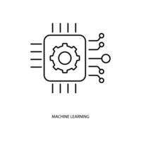 machine learning concept line icon. Simple element illustration. machine learning concept outline symbol design. vector