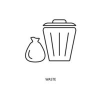 waste concept line icon. Simple element illustration. waste concept outline symbol design. vector