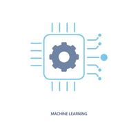 machine learning concept line icon. Simple element illustration. machine learning concept outline symbol design. vector