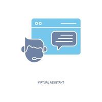 virtual asistente concepto línea icono. sencillo elemento ilustración. virtual asistente concepto contorno símbolo diseño. vector