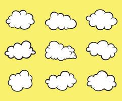 Set of vector clouds. Cartoon cloud collection.