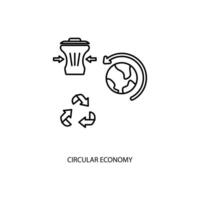 circular economía concepto línea icono. sencillo elemento ilustración. circular economía concepto contorno símbolo diseño. vector