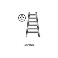 ascend concept line icon. Simple element illustration. ascend concept outline symbol design. vector