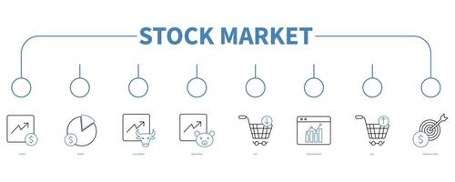 Stock market banner web icon vector illustration concept