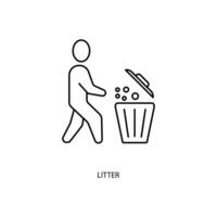 litter concept line icon. Simple element illustration. litter concept outline symbol design. vector