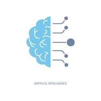 artifical intelligence concept line icon. Simple element illustration. artifical intelligence concept outline symbol design. vector