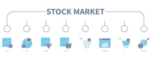 Stock market banner web icon vector illustration concept