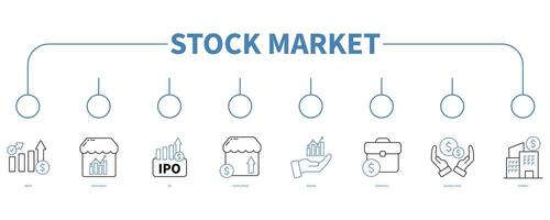 Stock market banner web icon vector illustration concept