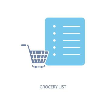 grocery list concept line icon. Simple element illustration. grocery list concept outline symbol design. vector