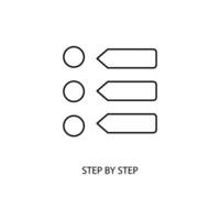 step by step concept line icon. Simple element illustration. step by step concept outline symbol design. vector