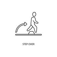 step over concept line icon. Simple element illustration. step over concept outline symbol design. vector