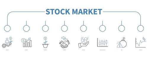 Stock market banner web icon vector illustration concept