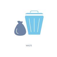 waste concept line icon. Simple element illustration. waste concept outline symbol design. vector