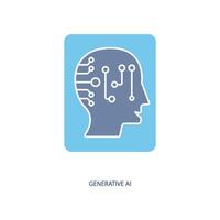 generative ai concept line icon. Simple element illustration. generative ai concept outline symbol design. vector