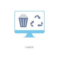 e-waste concept line icon. Simple element illustration. e-waste concept outline symbol design. vector