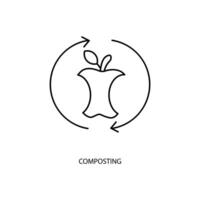 composting concept line icon. Simple element illustration. composting concept outline symbol design. vector