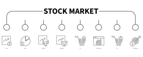 Stock market banner web icon vector illustration concept