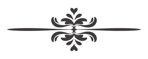 Vintage border ornament vector. Classic ornate divider and separator. Filigree element with elegant swirl. Baroque floral style. Decorative for frame, page, poster, greeting card, invitation, menu. vector