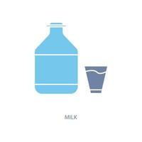 icono de línea de concepto de leche. ilustración de elemento simple. diseño de símbolo de esquema de concepto de leche. vector