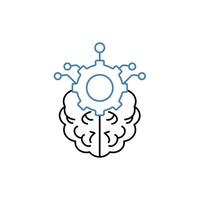 deep learning concept line icon. Simple element illustration. deep learning concept outline symbol design. vector