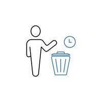 waste time concept line icon. Simple element illustration. waste time concept outline symbol design. vector