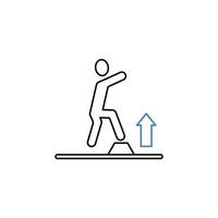 stepping concept line icon. Simple element illustration. stepping concept outline symbol design. vector