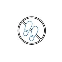 no step concept line icon. Simple element illustration. no step concept outline symbol design. vector