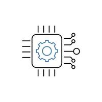 machine learning concept line icon. Simple element illustration. machine learning concept outline symbol design. vector