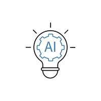 ai development concept line icon. Simple element illustration. ai development concept outline symbol design. vector