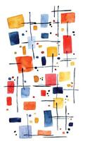 watercolor pattern with abstract squares and spots. style modern art vector