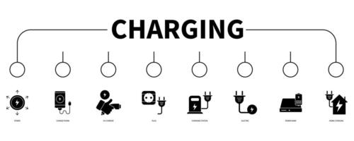 Charging banner web icon vector illustration concept