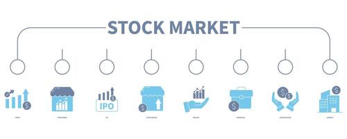 Stock market banner web icon vector illustration concept